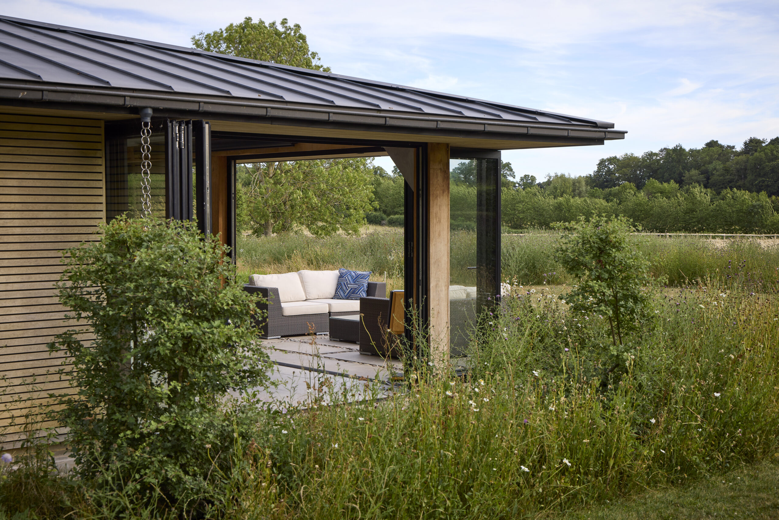 meadow and pool house